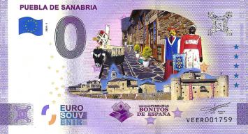 0 Euro biljet Spanje 2020 - Puebla de Sanabria ANNIVERSARY KLEUR