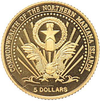 Mariana Islands 5 Dollars gold 2004 San Marino proof