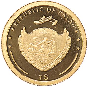 Palau 1 Dollar gold 2008 St. Franciscus of Assisi proof