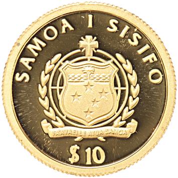 Samoa 10 Tala gold 2008 H.C. Andersen proof