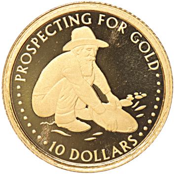 Solomon Islands 10 Dollars gold 2005 Prospecting for gold proof