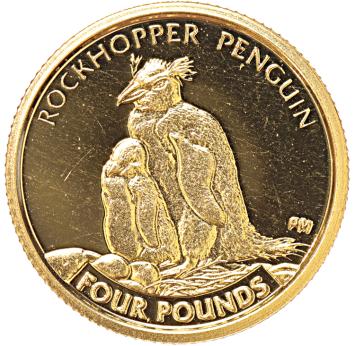 South Georgia/Sandwich Islands 4 Pounds gold 2006 Rockhopper Penguin proof