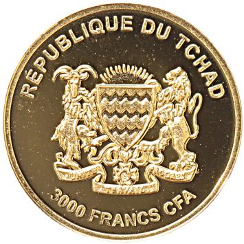 Tchad 3000 Francs gold 2016 Machu Picchu proof