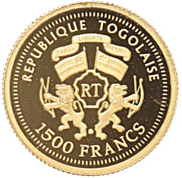 Togo 1500 Francs gold 2005 Tower Bridge proof