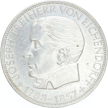 Germany Eichendorff 5 mark 1957 silver A.UNC