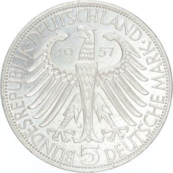 Germany Eichendorff 5 mark 1957 silver A.UNC