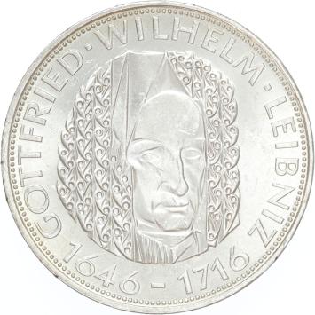 Germany Leibniz 5 mark 1966 silver UNC