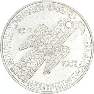 Germany  Germanisch Museum 5 mark 1952 silver A.UNC