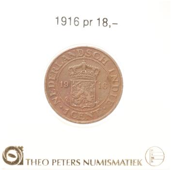 Nederlands Indië 1 cent 1916 pr
