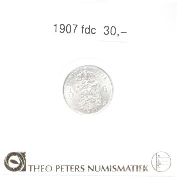 Nederlands Indië 1/10 gulden 1907 fdc