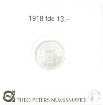 Nederlands Indië 1/10 gulden 1918 fdc