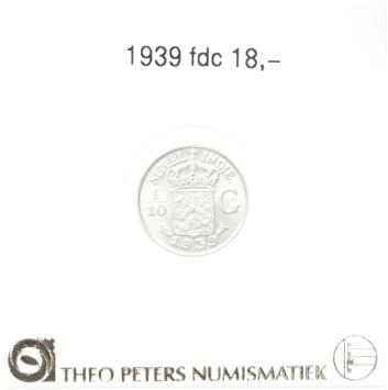Nederlands Indië 1/10 gulden 1939 fdc
