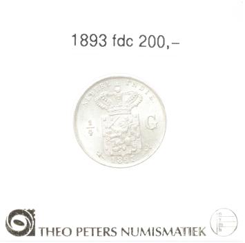 Nederlands Indië 1/4 gulden 1893 fdc