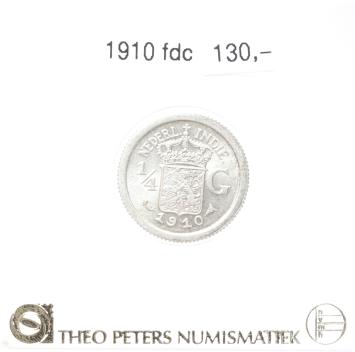 Nederlands Indië 1/4 gulden 1910 fdc