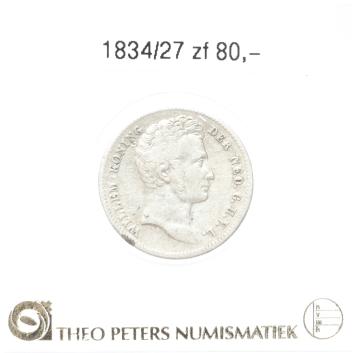 Nederlands Indië 1/2 gulden 1834/27 zf