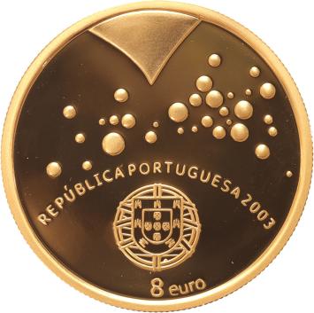 Portugal 8 euro goud 2004 UEFA hartstocht proof