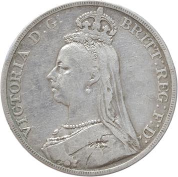 Great Britain Crown 1891 silver F/VF