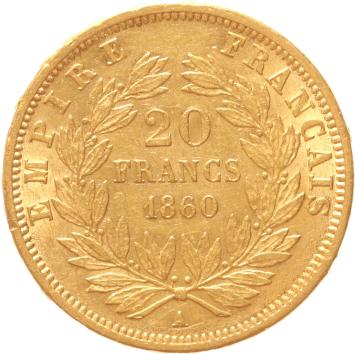 France 20 Francs 1860a