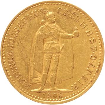 Hungary 10 korona 1908