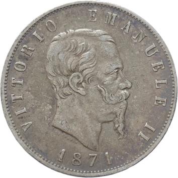 Italy 5 Lire 1871 silver VF