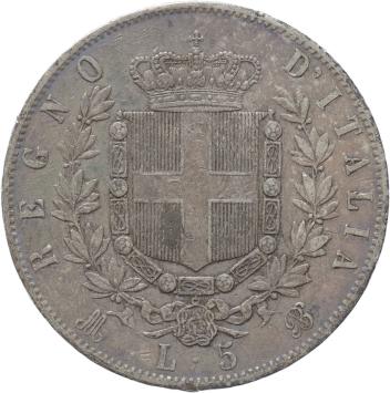 Italy 5 Lire 1871 silver VF