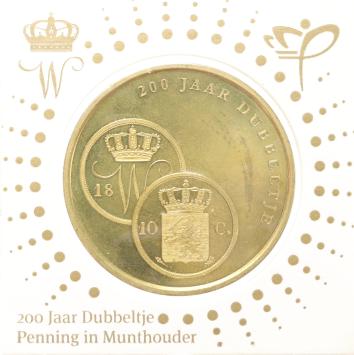 Nederland 2018 200 jaar Dubbeltje 1818 penning in munthouder KNM