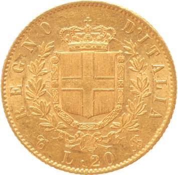 Italy 20 lire 1865