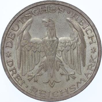 Germany Weimar University Marburg 3 Mark silver 1927 A BU