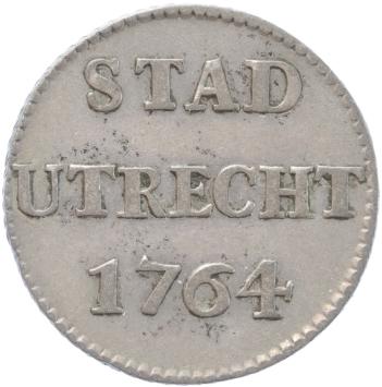 Utrecht-stad Duit zilver 1764