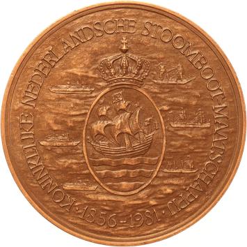 Penning brons Koninklijke Nederlandsche Stoomboot Maatschappij 1856-1981