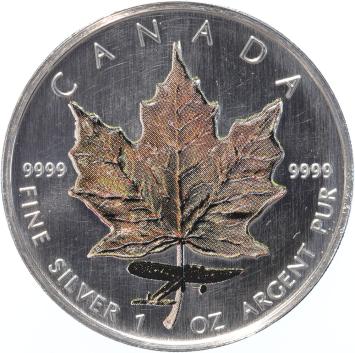 Canada Coloured Maple Leaf 2005 Privy Transport 4 x 1 ounce silver