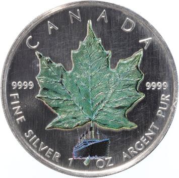 Canada Coloured Maple Leaf 2005 Privy Transport 4 x 1 ounce silver