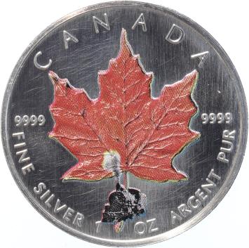 Canada Coloured Maple Leaf 2005 Privy Transport 4 x 1 ounce silver