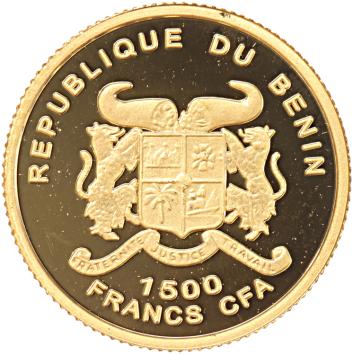 Benin 1500 Francs gold 2005 Luipaard proof