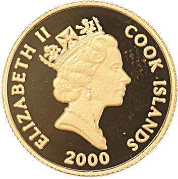 Cook Islands 10 Dollars gold 2000 Whales proof