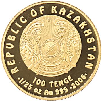 Kazakhstan 100 Tenge gold 2006 Eagle-headed griffin proof