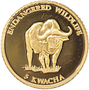 Malawi 5 Kwacha gold 2004 Moeflon proof
