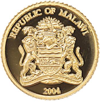 Malawi 5 Kwacha gold 2004 Moeflon proof