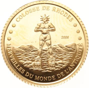 Ivory Coast 1500 Francs gold 2006 Colossee de Rhodes proof