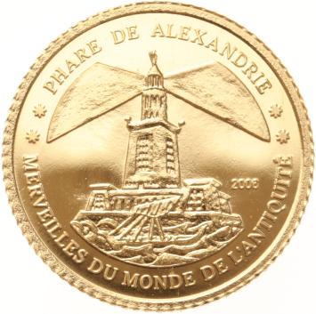 Ivory Coast 1500 Francs gold 2006 Phare de Alexandrië proof