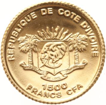 Ivory Coast 1500 Francs gold 2006 Statue de Jupiter proof