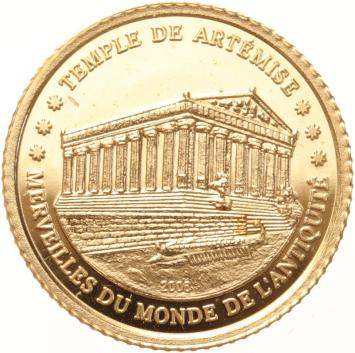 Ivory Coast 1500 Francs gold 2006 Temple de Artemide proof