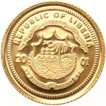 Liberia 25 Dollars gold 2001 Treaty of Maastricht proof