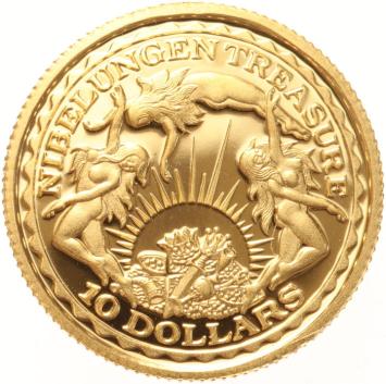 Nauru 10 Dollars gold 2003 Nibelungen treasure proof