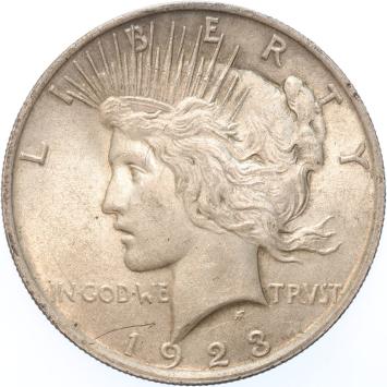 USA Peace 1 Dollar silver 1923 XF