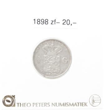 Nederlands Indië 1/4 gulden 1898 zf-