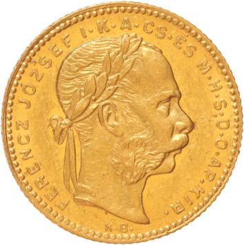 Hungary 8 forint 20 francs 1880