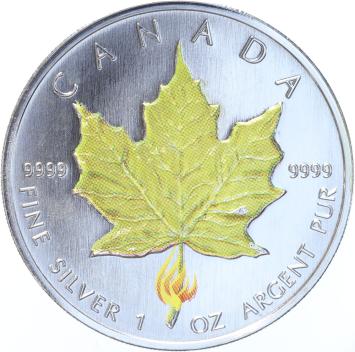 Canada Coloured Maple Leaf 2004 4 x 1 ounce silverCanada Coloured Maple Leaf 2004 4 x 1 ounce silver