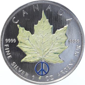 Canada Coloured Maple Leaf 2003 4 x 1 ounce silver