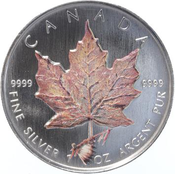 Canada Coloured Maple Leaf 2003 4 x 1 ounce silver